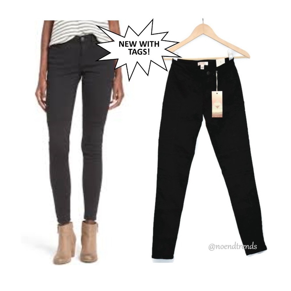 NEW Sun & Shadow Utility Skinny Jeans in Black NWT